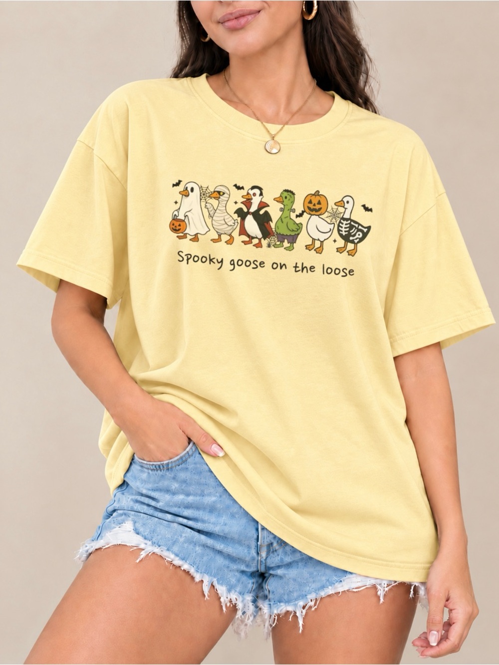 Halloween Goose Tee Spooky Fall Season Unisex T-shirt